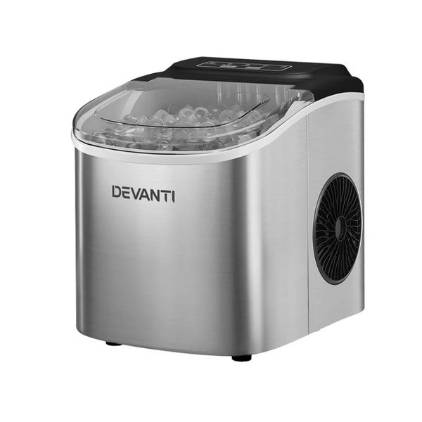 Devanti IM-ZB12H-SS 2L Portable Ice Maker Machine Self Cleaning Silver