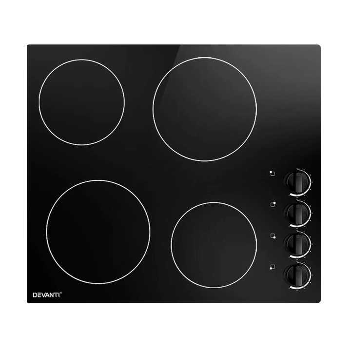 Devanti 60cm Black Ceramic Electric Cooktop - Free shipping - Brisbane Home Appliances