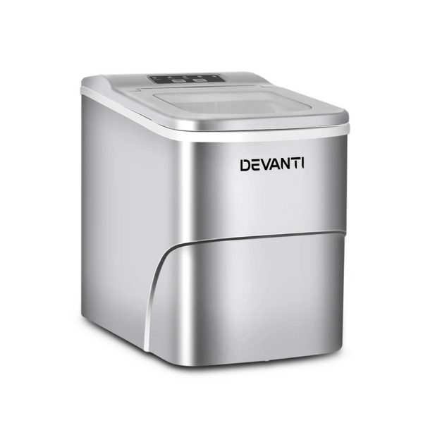 Devanti IM-ZB-12B-RD 2L Ice Maker Stainless Steel Portable Countertop Icemaker & Cube Makers